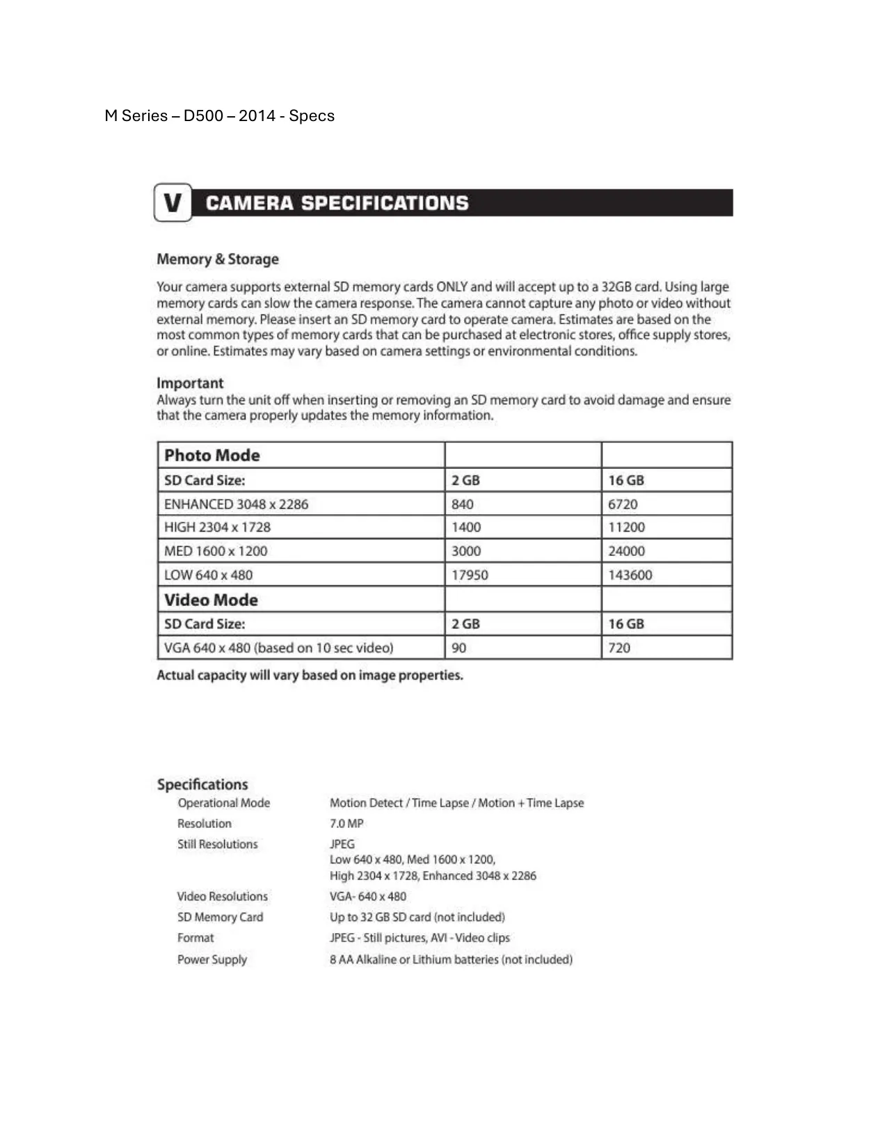 Technical Specifications