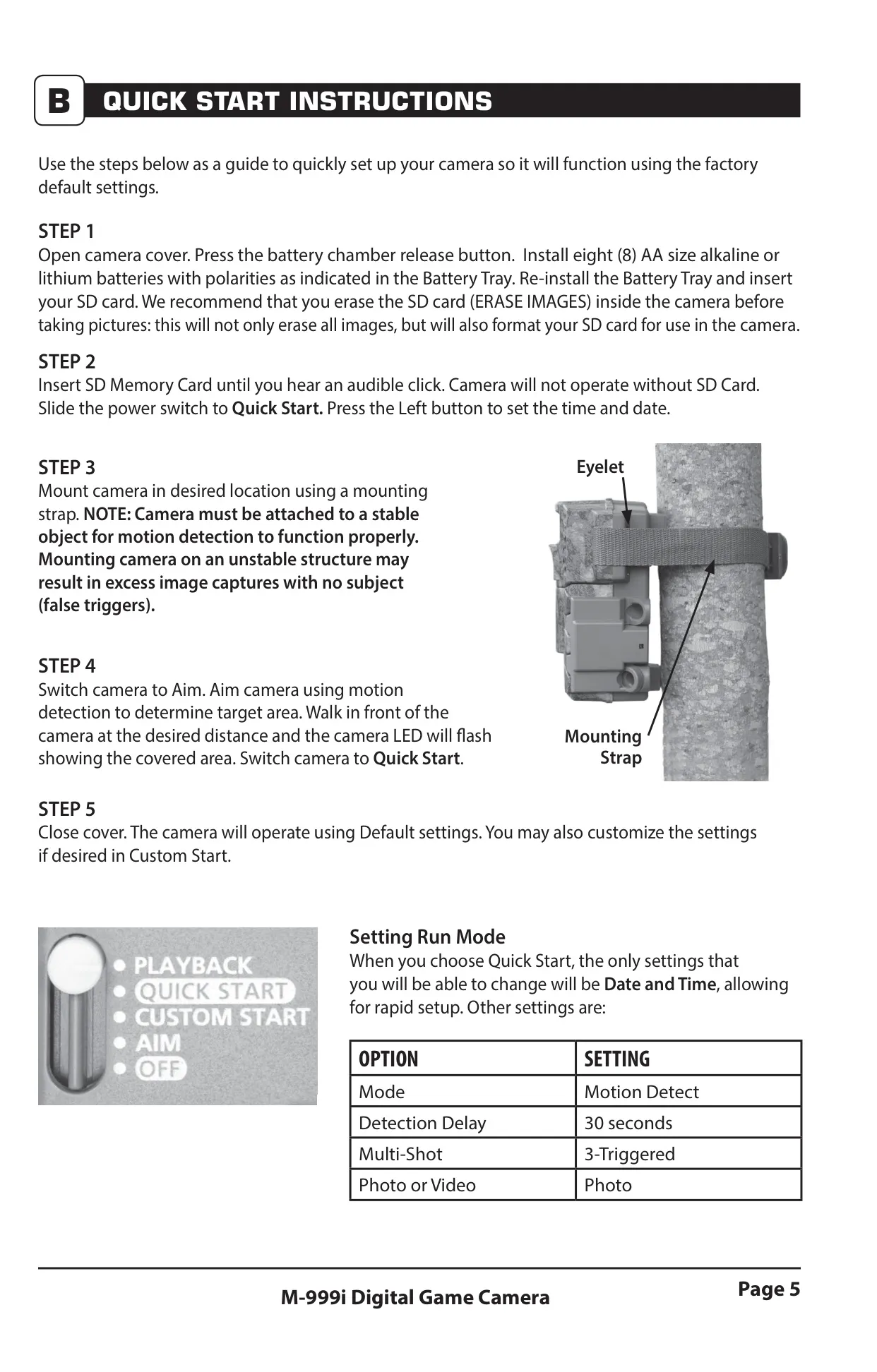 Moultrie M-999i (MCG-13035) Instruction Manual (20 Pages)