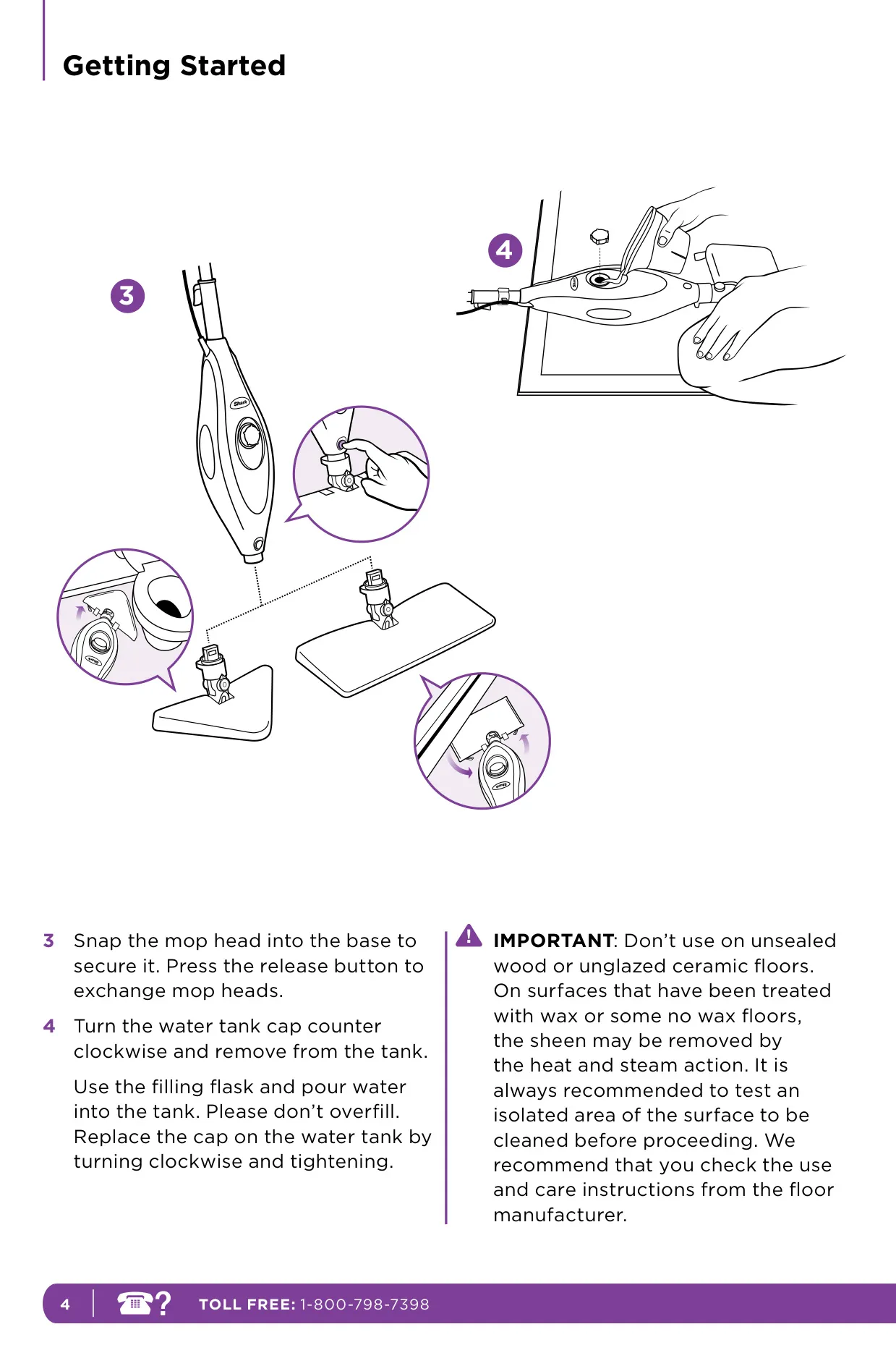Shark Steam Pocket Mop S3501 Instruction Manual (20 Pages)