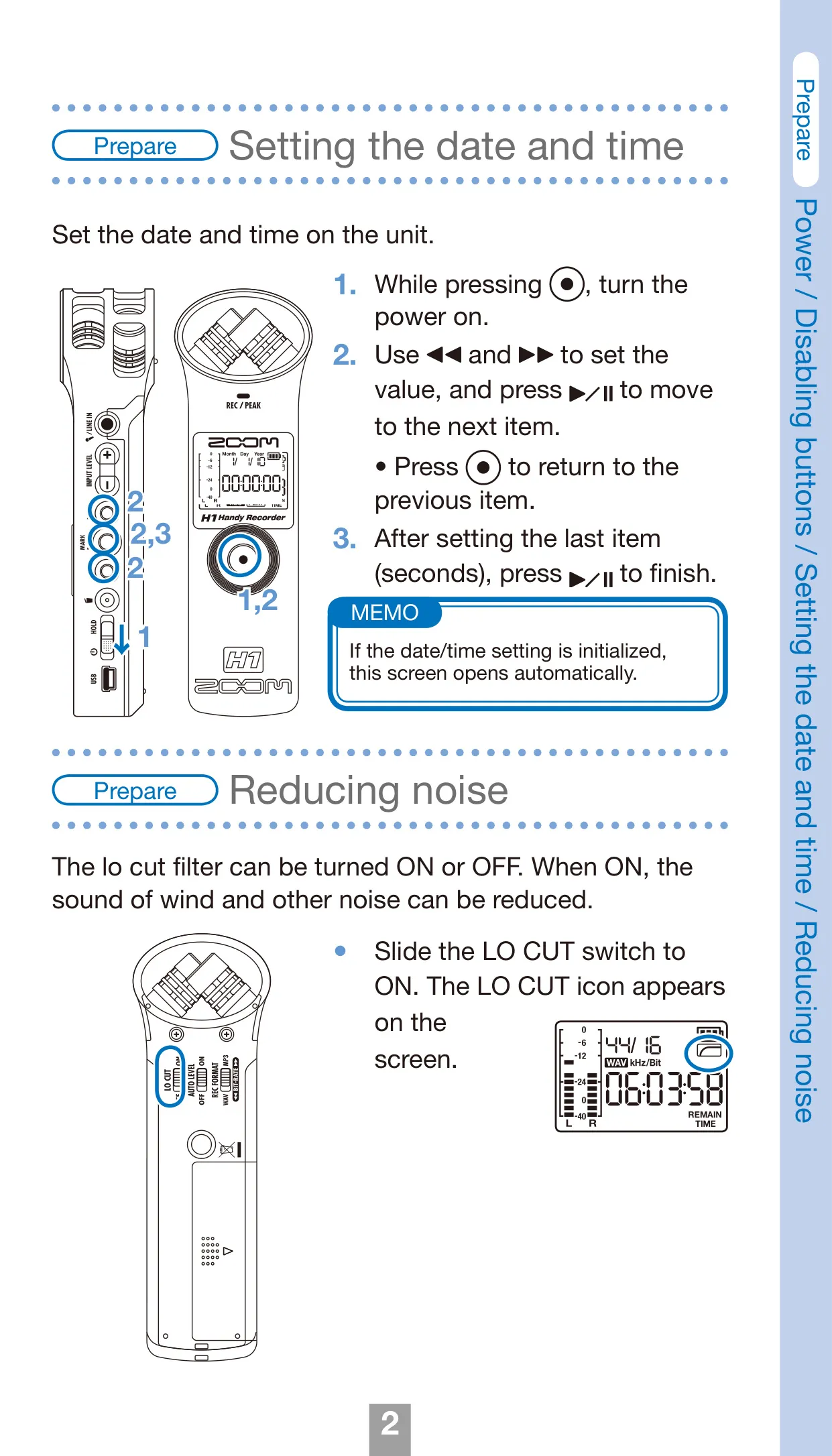 Zoom H1 Handy Recorder Instruction Manual (14 Páginas)