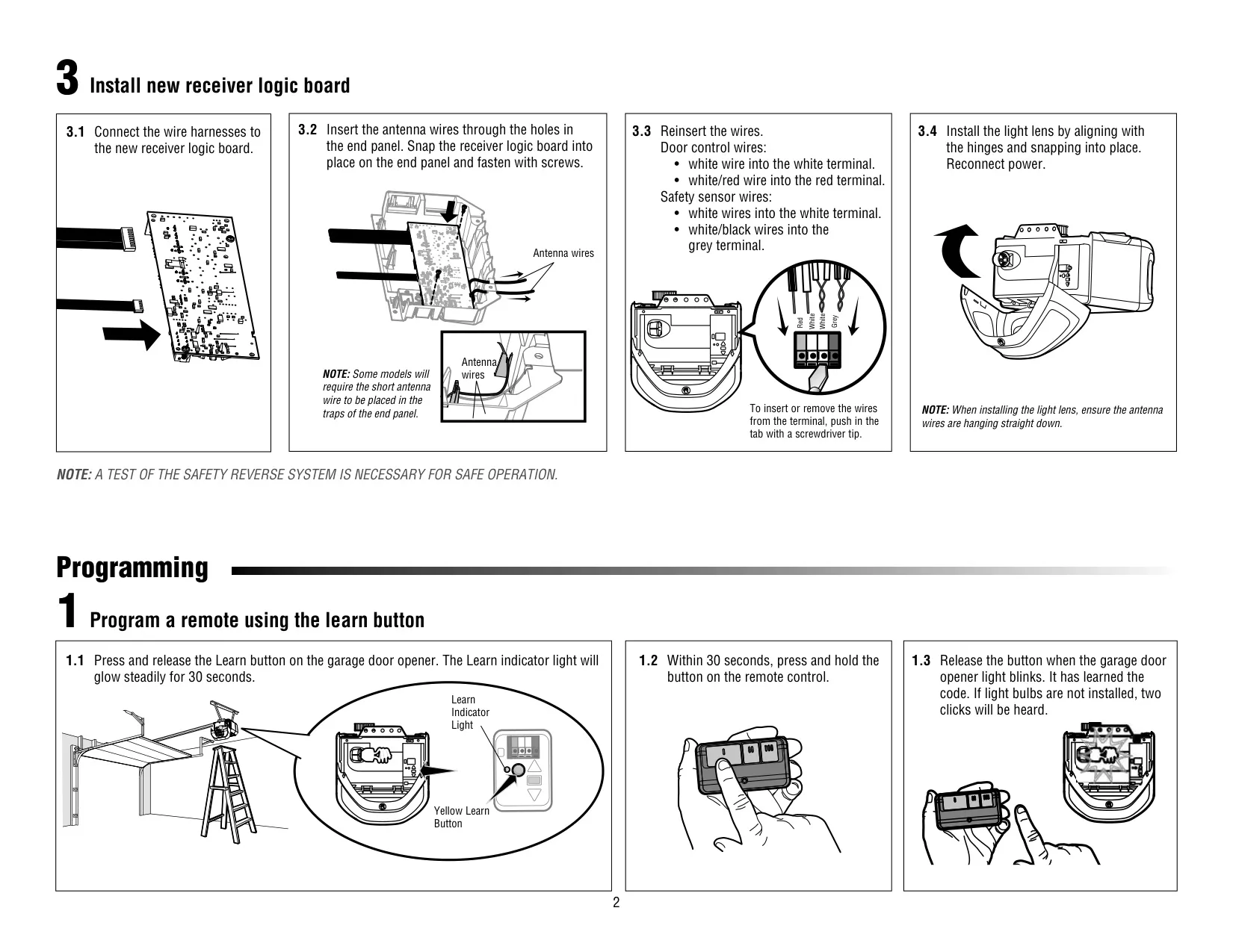 Chamberlain 045ACT Receiver Logic Board Manual (4 Pages)