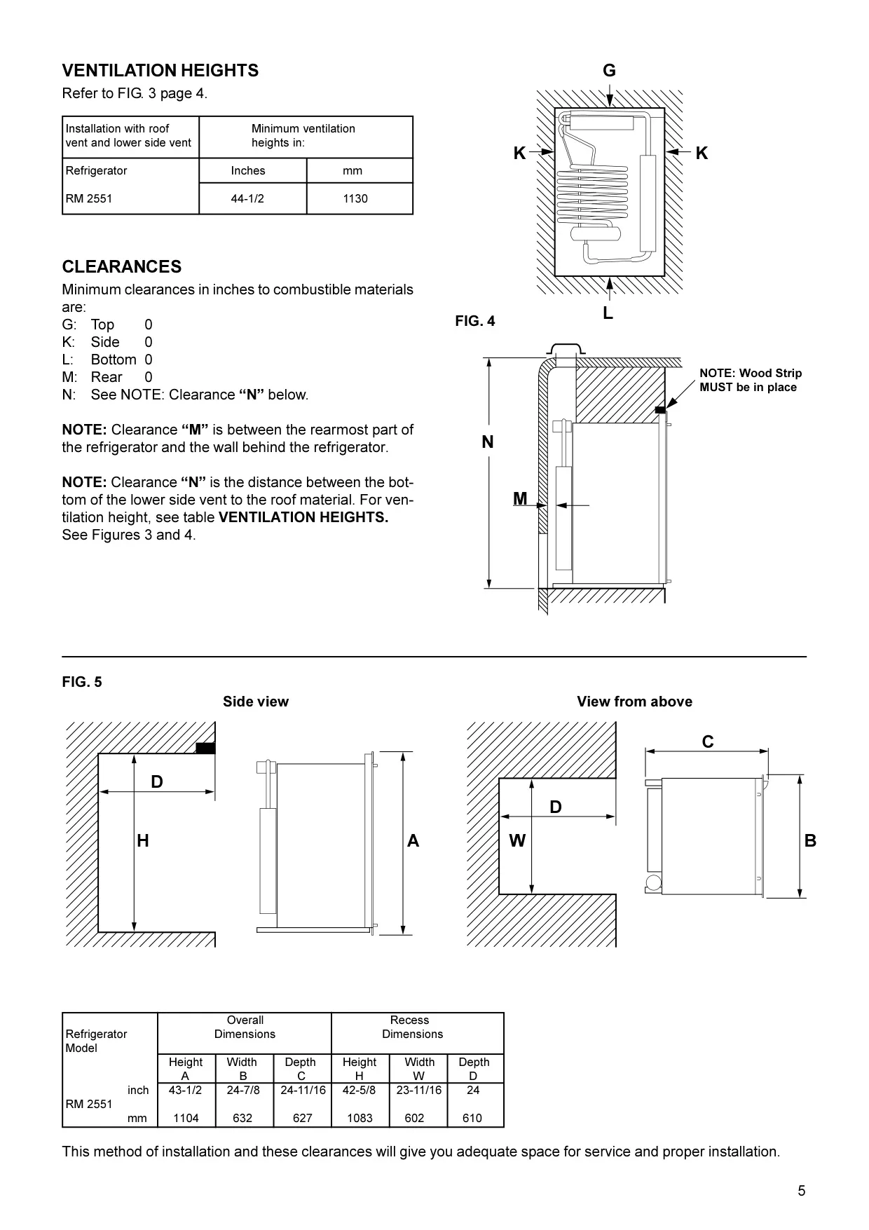 Dometic RM2551 Refrigerator Instruction Manual (16 Pages)