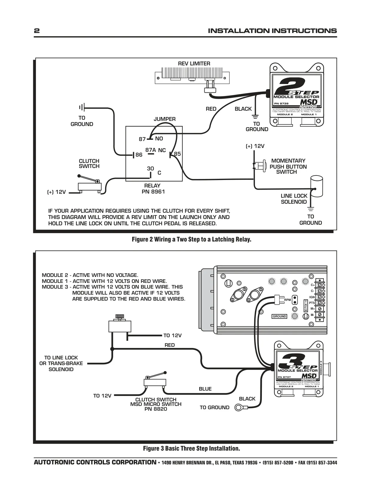 MSD 2 Step 8739 Launch Control Instruction Manual (4 Pages)
